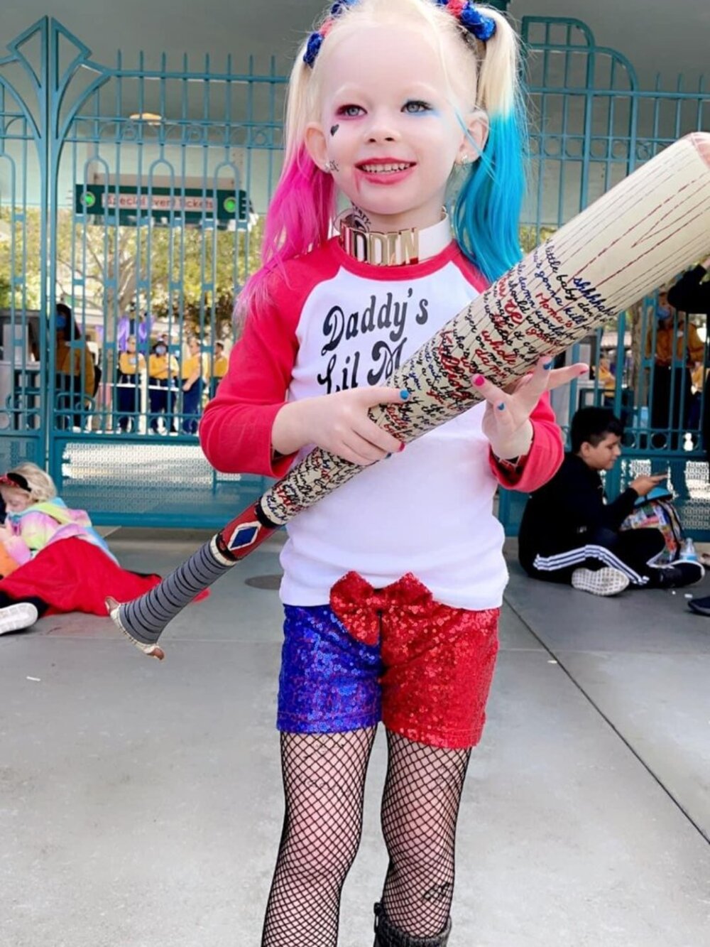 Harley Quinn Halloween Costume For Toddler Girls Outfit - Picture 3 of 7